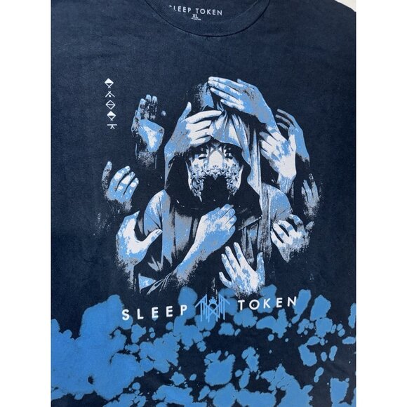 Sleep Token Vessel Chokehold Hands Tiedye T-Shirt Size XL Band Tour  Black Blue - Picture 3 of 7